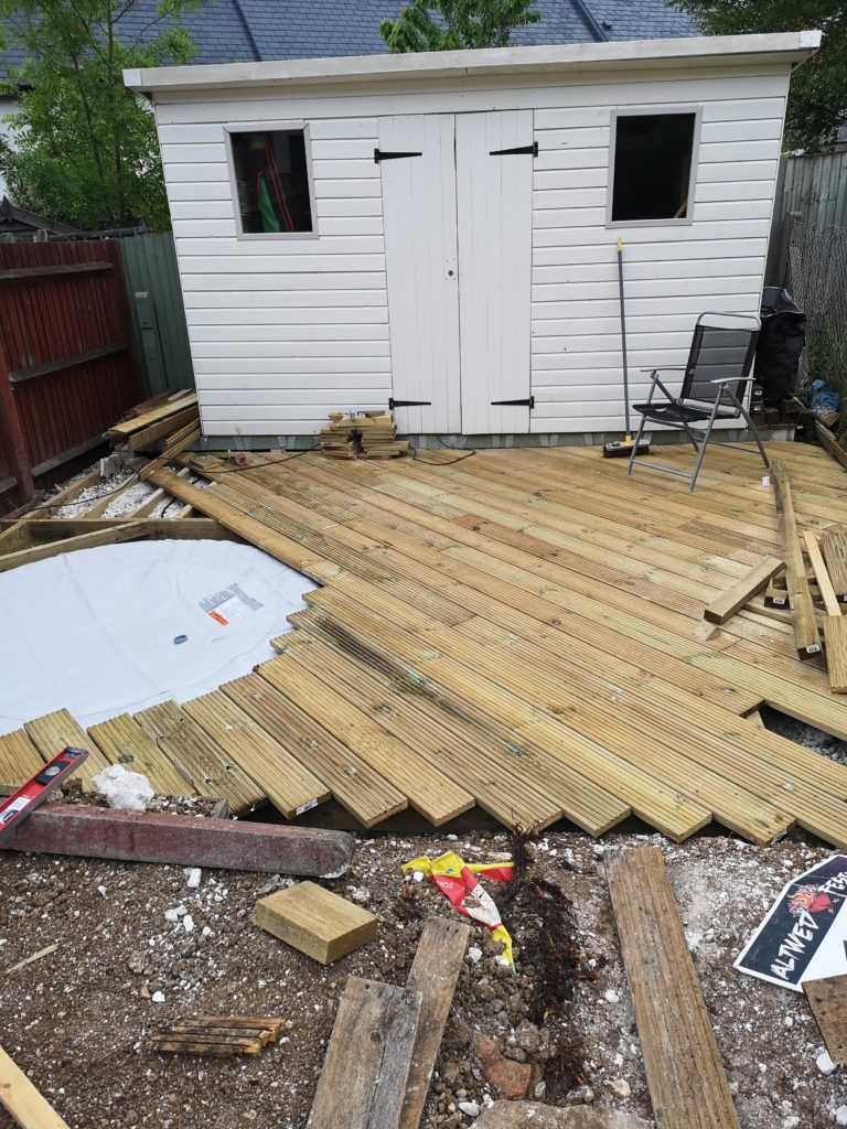 Completed Shed (decking for garden remodel)